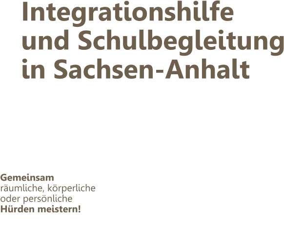 Integrationshilfe und Schulbegleitung in Sachsen-Anhalt Gemeinsam räumliche, körperliche oder persönliche Hürden meistern!